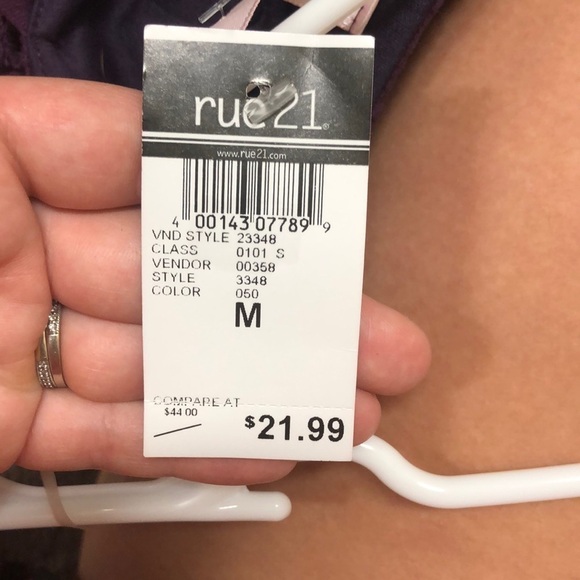 2/$15 Rue 21- Plum Dress w/ Bow - NWT - Picture 5 of 5